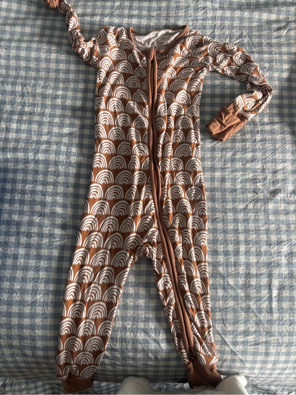 Little sleepier boho rainbow zippered footie 12-18 months